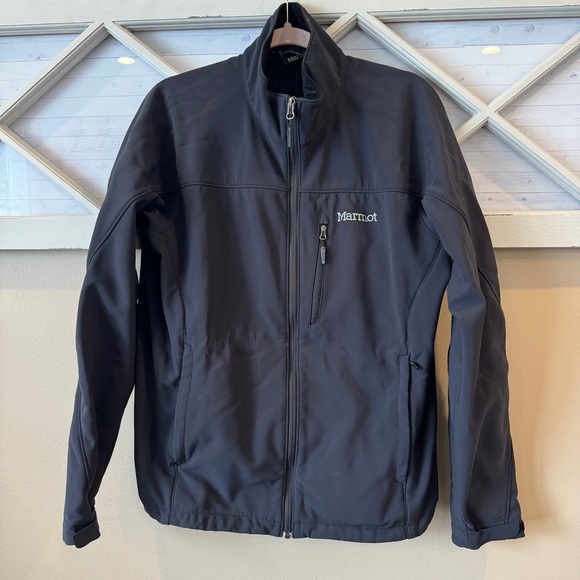 Marmot Other - Marmot Full Zip Softshell Jacket Mens Sz M Black Long Sleeve Outdoor Hiking